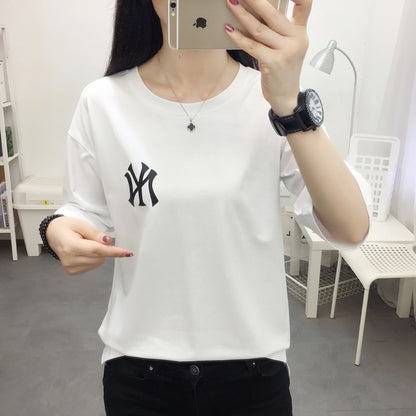 Women's loose short-sleeved cotton T-shirt