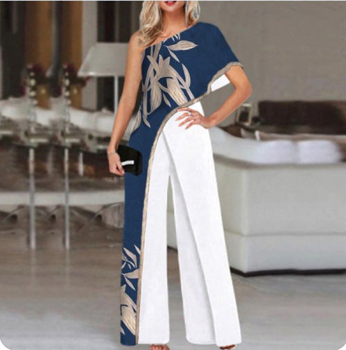 Wide Leg Pants With Fashionable Print Sideshow