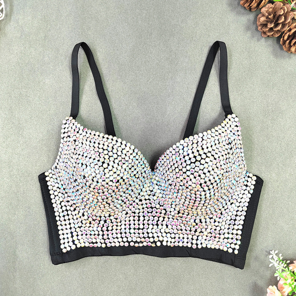 European And American Light Diamond Bra-style V-neck Sexy Vest