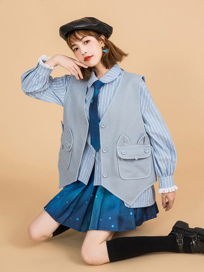 Chemise rayée bleue