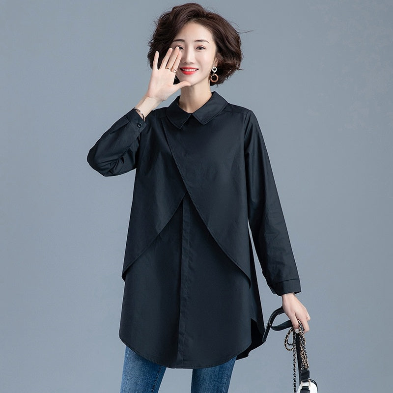 Women's Autumn Fashion Casual Lapel Long-sleeved Shirt