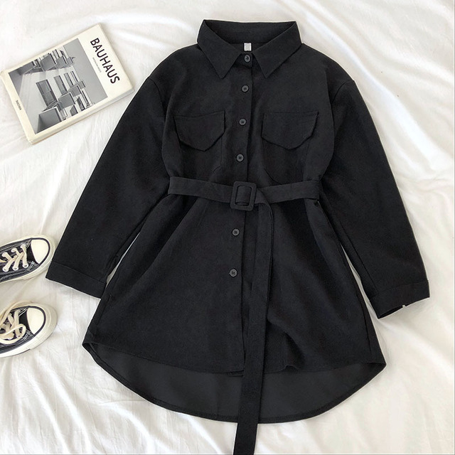 Corduroy long sleeve dress