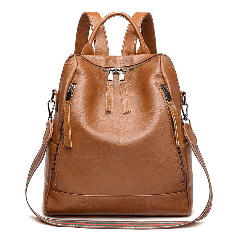 Women's Minimalist Leather Versatile Casual Backpack