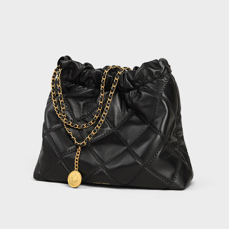 Bolso de hombro portátil con cadena de gran capacidad para mujer