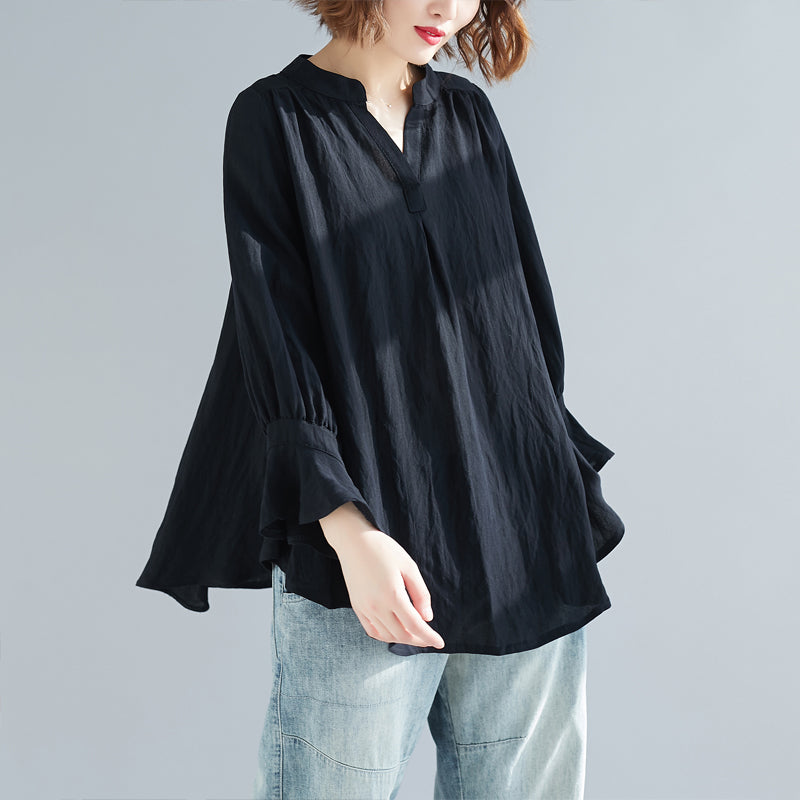 Large Size Shirt Women's Belly Covering Top