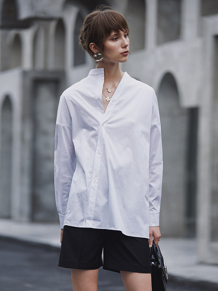 Irregular And Asymmetric Loose-fitting Women's Shirt