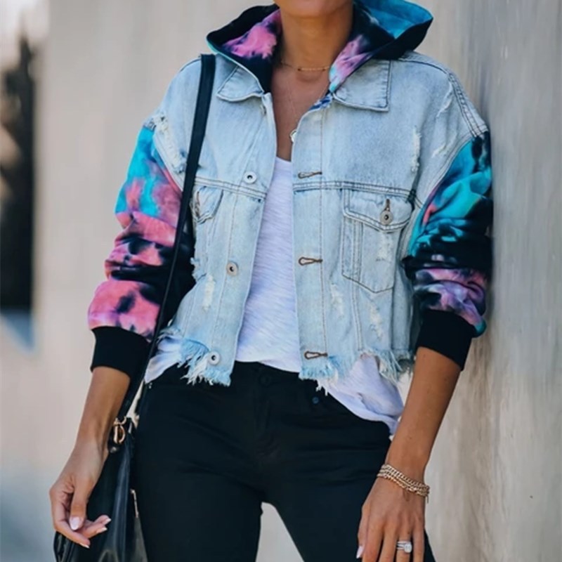 Denim jacket color matching tie-dye