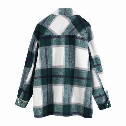 Plaid shirt coat