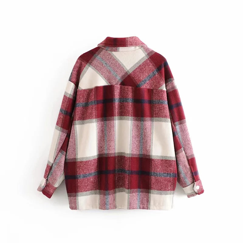 Plaid shirt coat