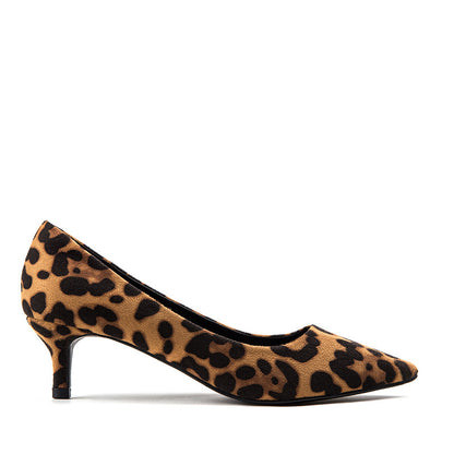 Tacones altos puntiagudos de leopardo de gamuza estilo coreano para mujer, primavera y verano