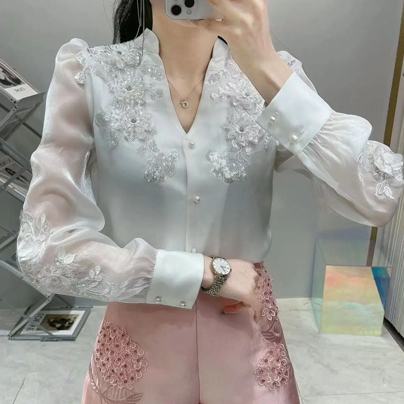 Camisa de estilo occidental de moda con diseño superior para mujer