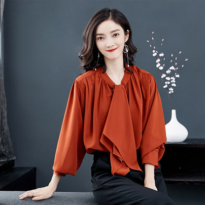 Chiffon Shirt Women's Long-sleeved Autumn Bottoming Shirt