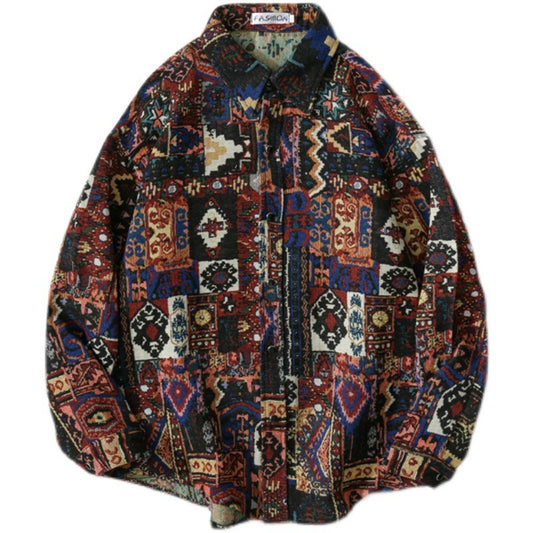 Loose Thickened Ethnic Embroidered Shirt Couple Jacket