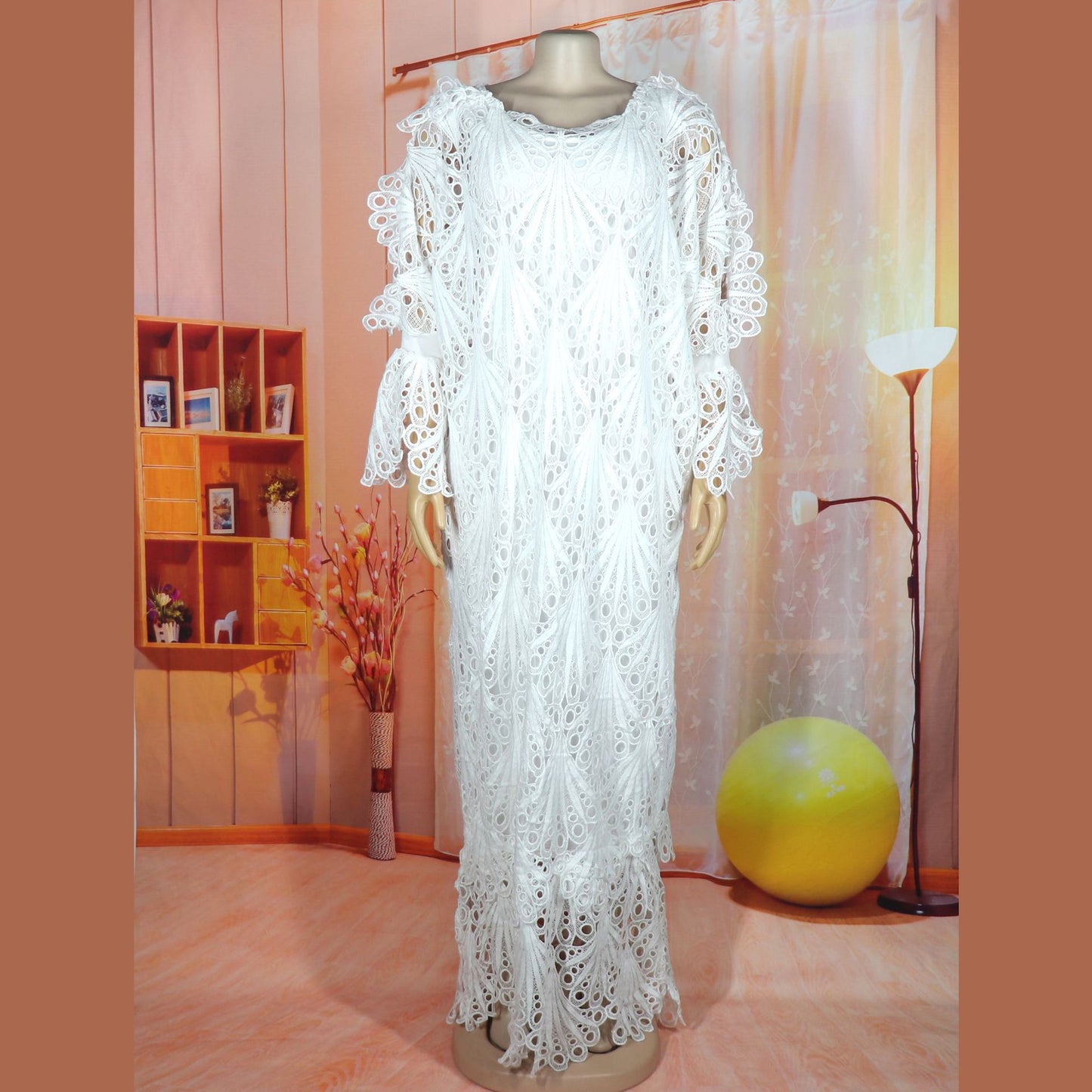 Water Soluble Lace Fashion Plus Size Long Dress