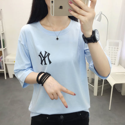 Women's loose short-sleeved cotton T-shirt