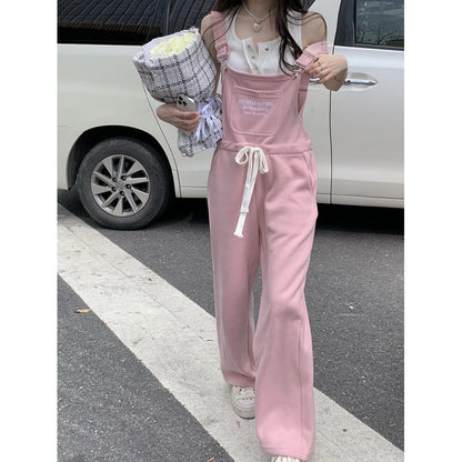 Women's Loose Straight Fit Casual Bib Pants