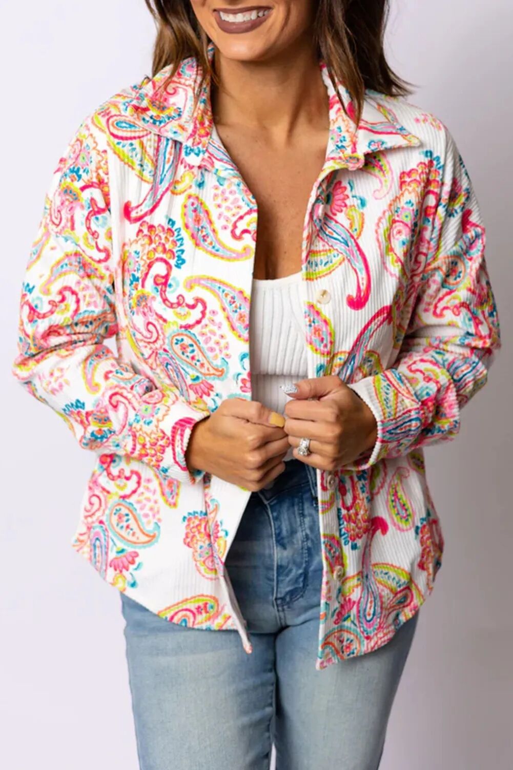 Camisa holgada de moda con solapa de un solo pecho de manga larga que combina con todo para mujer