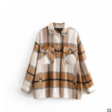 Plaid shirt coat