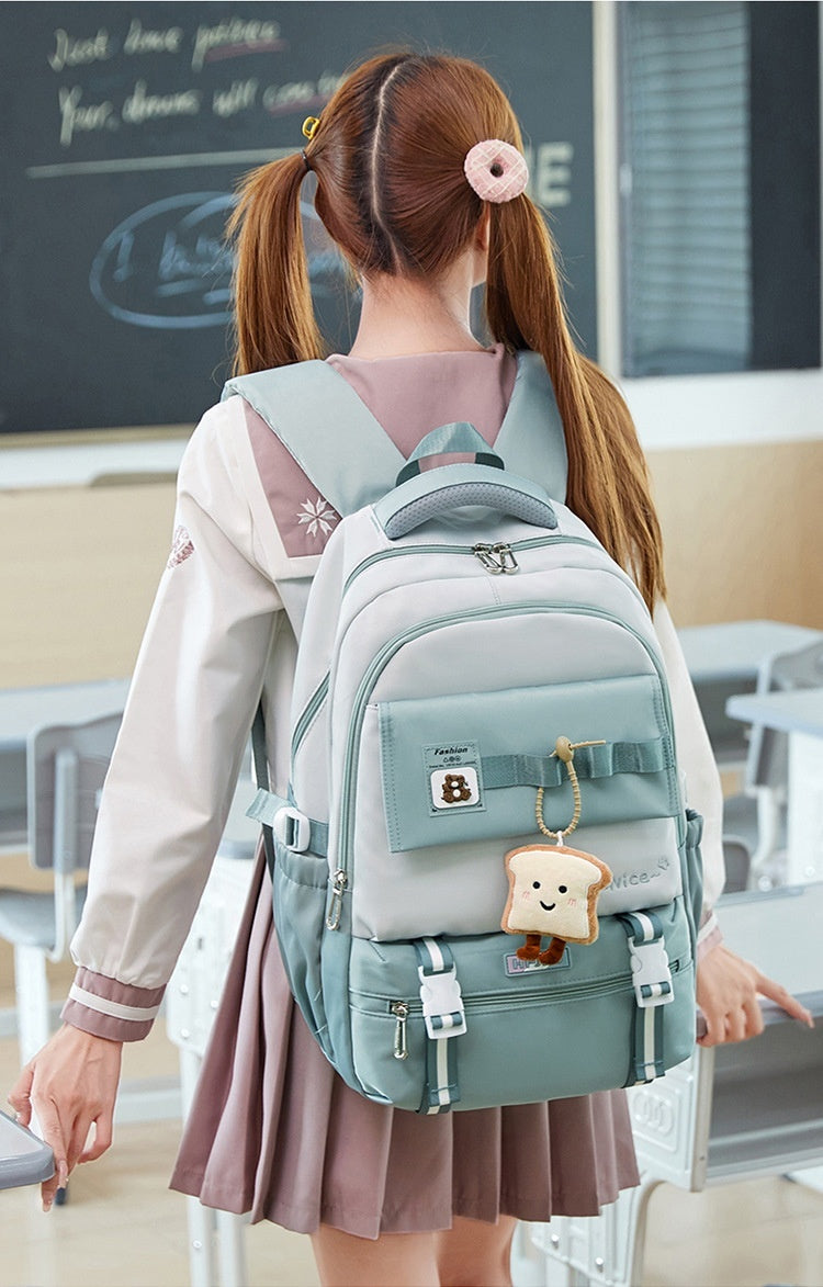 Nueva y atractiva mochila escolar de moda para estudiantes de secundaria