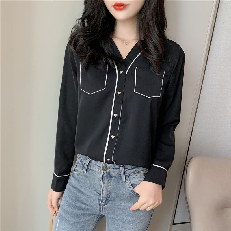 Long sleeve chiffon shirt