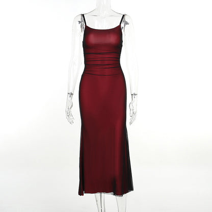 Contrast Color Autumn New Sexy Pure Desire Midi Dress