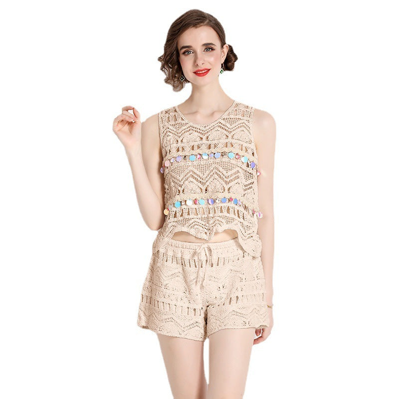 Women's All-matching Tassel Crochet Suit