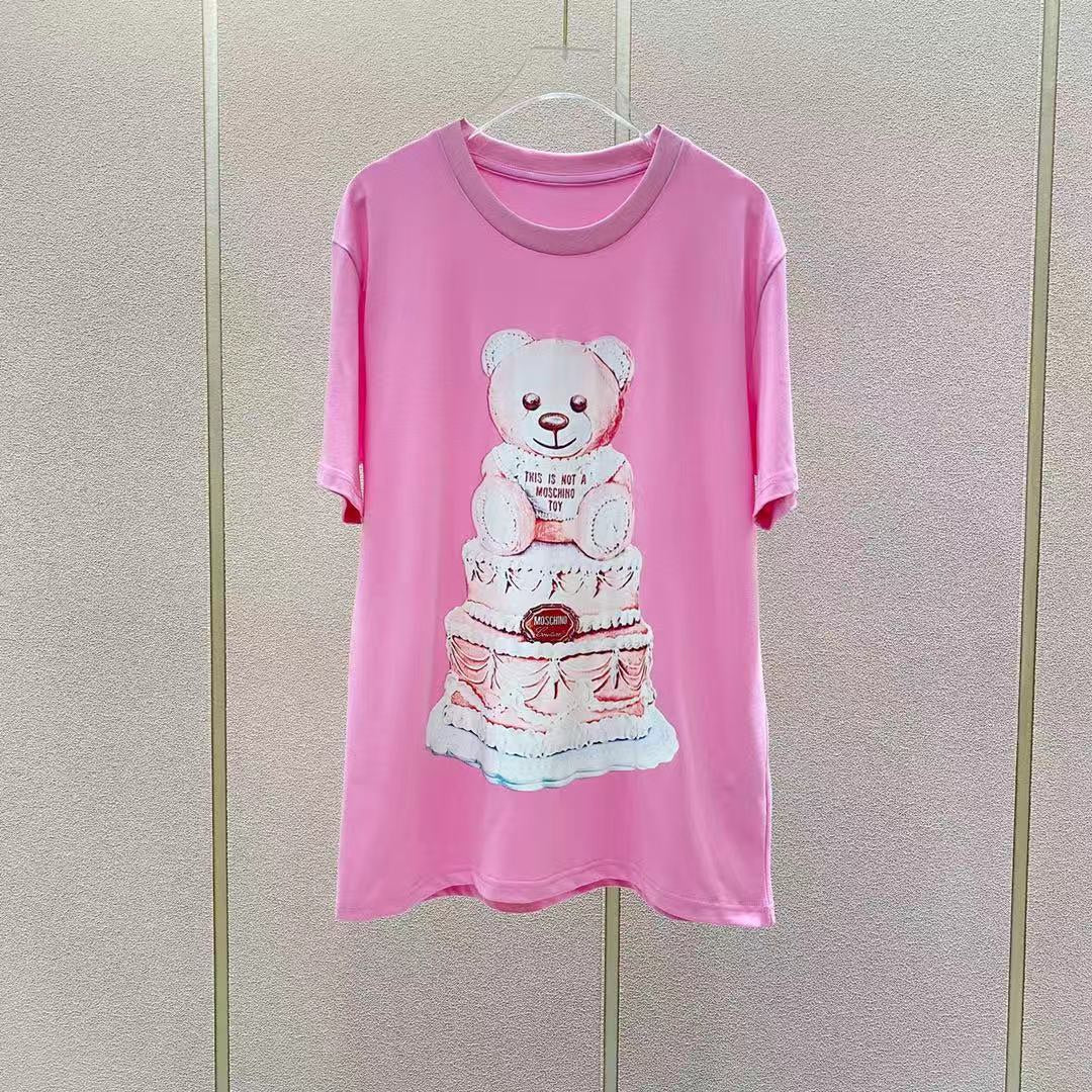 Cartoon Bear Print Short Sleeve Couple Casual