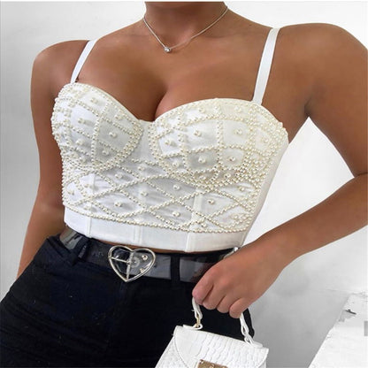 Fashion Boutique Women's Sexy Pearl Vest