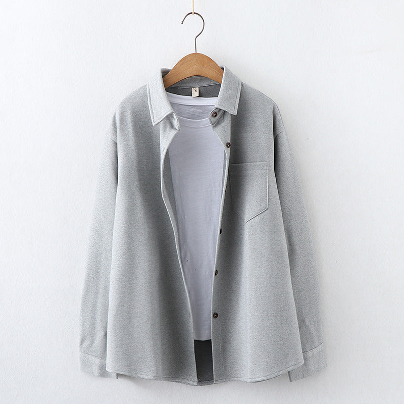 Lapel Sweater New Style Long-sleeved Outer Wear Shirt Women