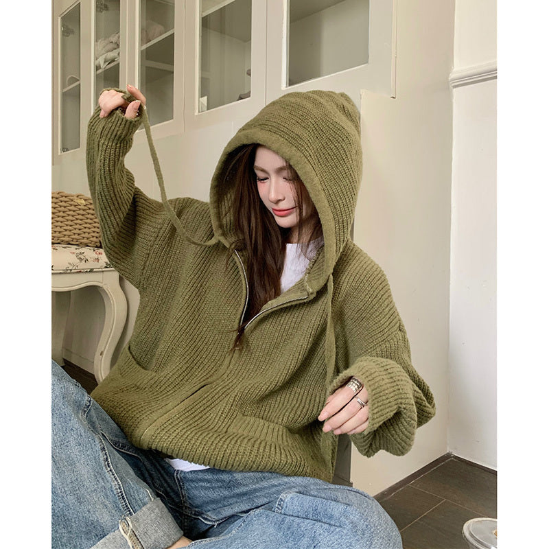 Sudadera con capucha informal grande de manga larga