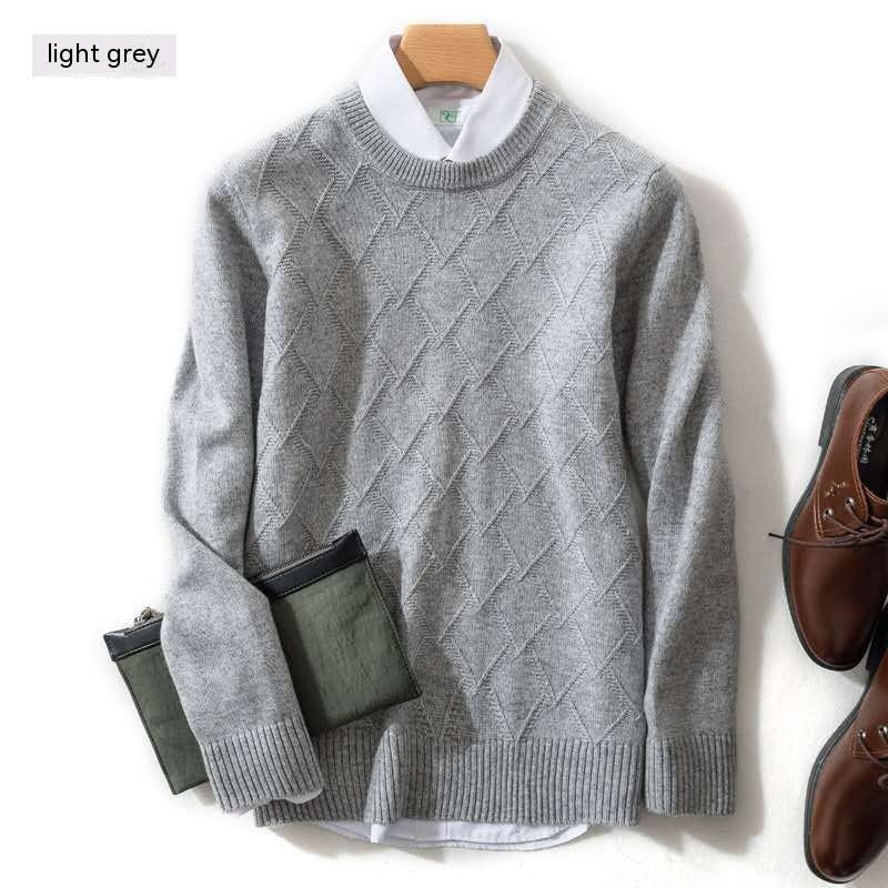 Winter Men's Round Neck Loose Wool Sweater