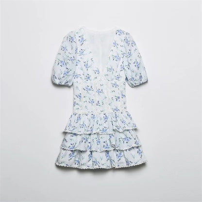 Sweet Embroidery Printing Cake Dress Fashion Temperament