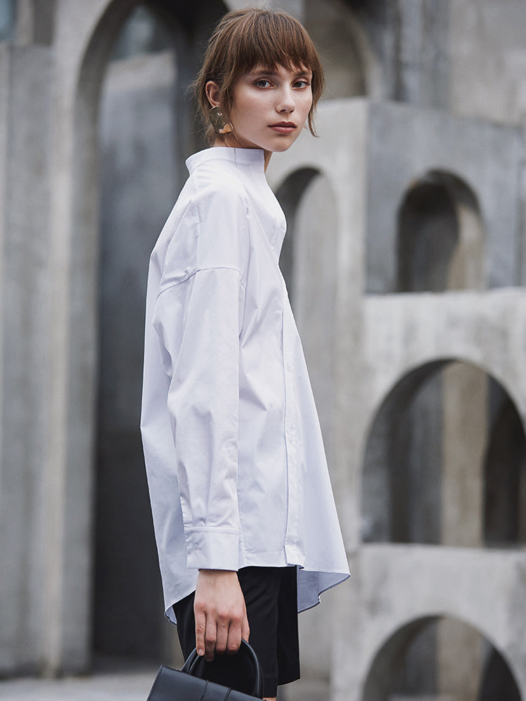 Irregular And Asymmetric Loose-fitting Women's Shirt