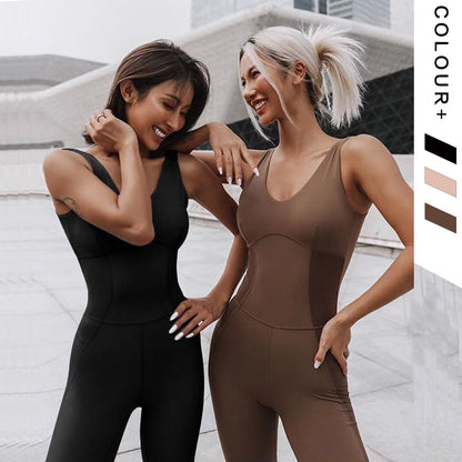 Body de sport une pièce pour femme, respirant, sans manches, extensible