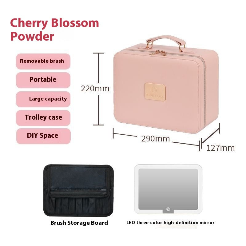 Large Capacity High-end Three Color Illuminated Makeup Box