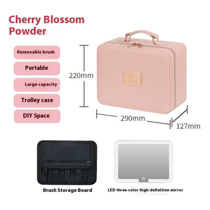 Large Capacity High-end Three Color Illuminated Makeup Box