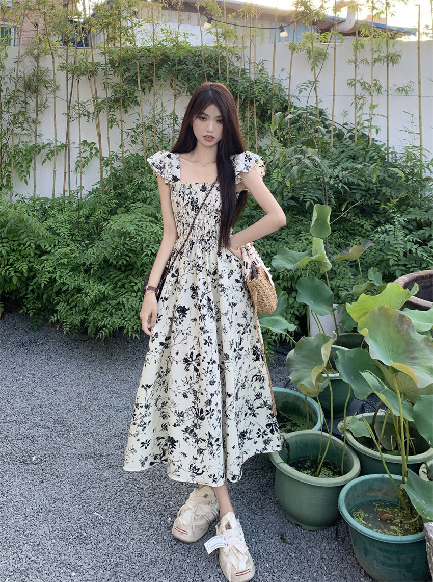 Fashion Personality French Floral Dress Women