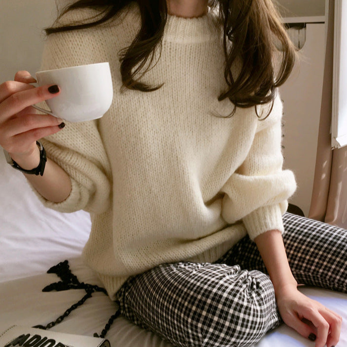 Slim sweater with long back sweater