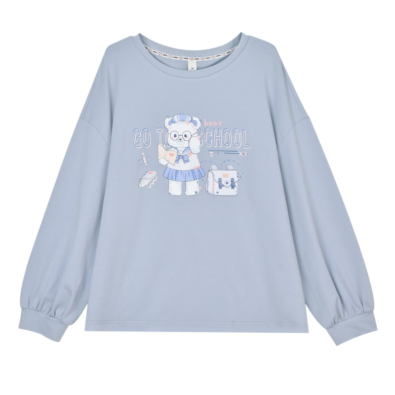 Girls solid color long sleeve top