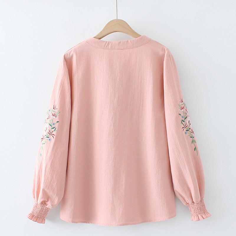 Early Spring New Casual Slim Embroidered Pullover Shirt