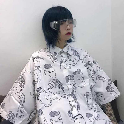 Chemise hip-hop rétro pour femme