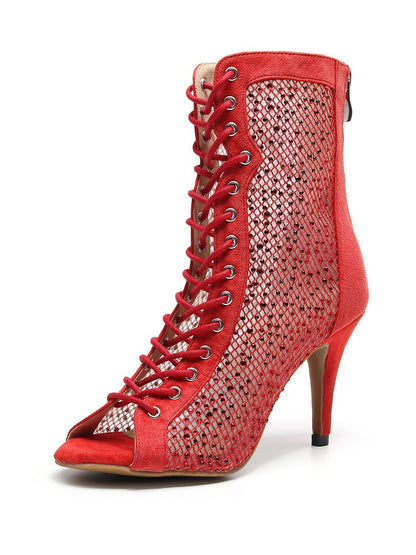 Tacones altos de baile latino de verano Red Hollow