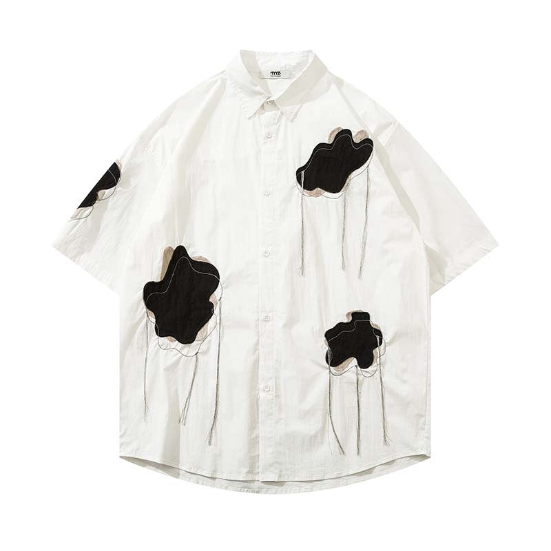 Camisa de manga corta con solapa y flecos Cloud para hombre