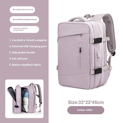 Nueva mochila escolar escalable para ordenador de gran capacidad para viajes de negocios para mujeres