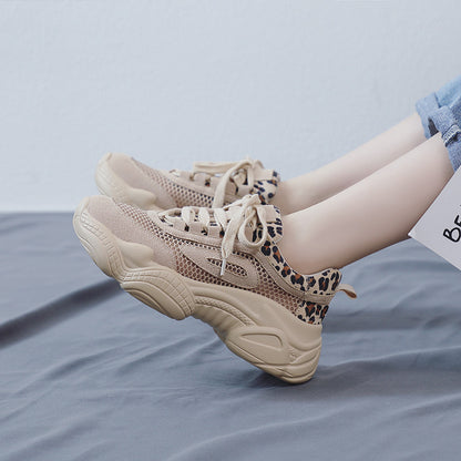 Leopard Print Mesh Breathable Casual Platform Sneaker