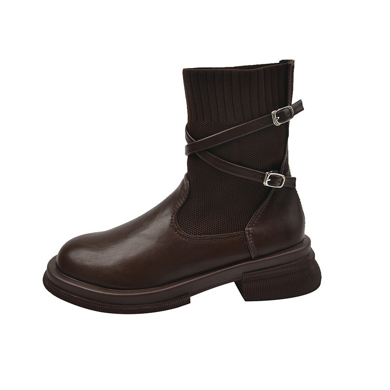 Botas Martin de punto con plataforma retro para mujer