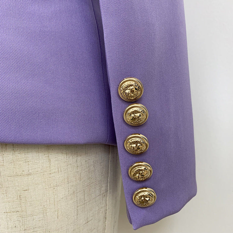 Slim-fit lion head button suit