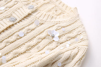 Elegant Slim-fit Sequined Sweater