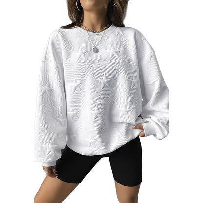 Pull ample décontracté à col rond pour femme