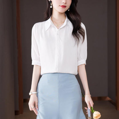 Women's New Fashion Temperament Lapel Shirt Top